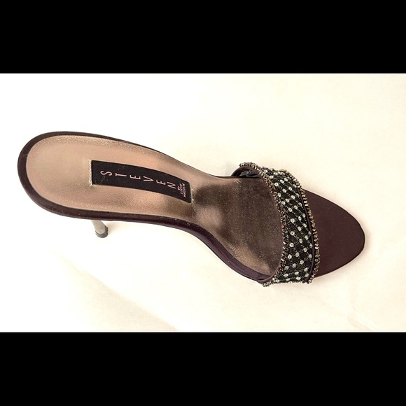 STEVEN by STEVE MADDEN  black rhinestone and net heels - Picture 13 of 13